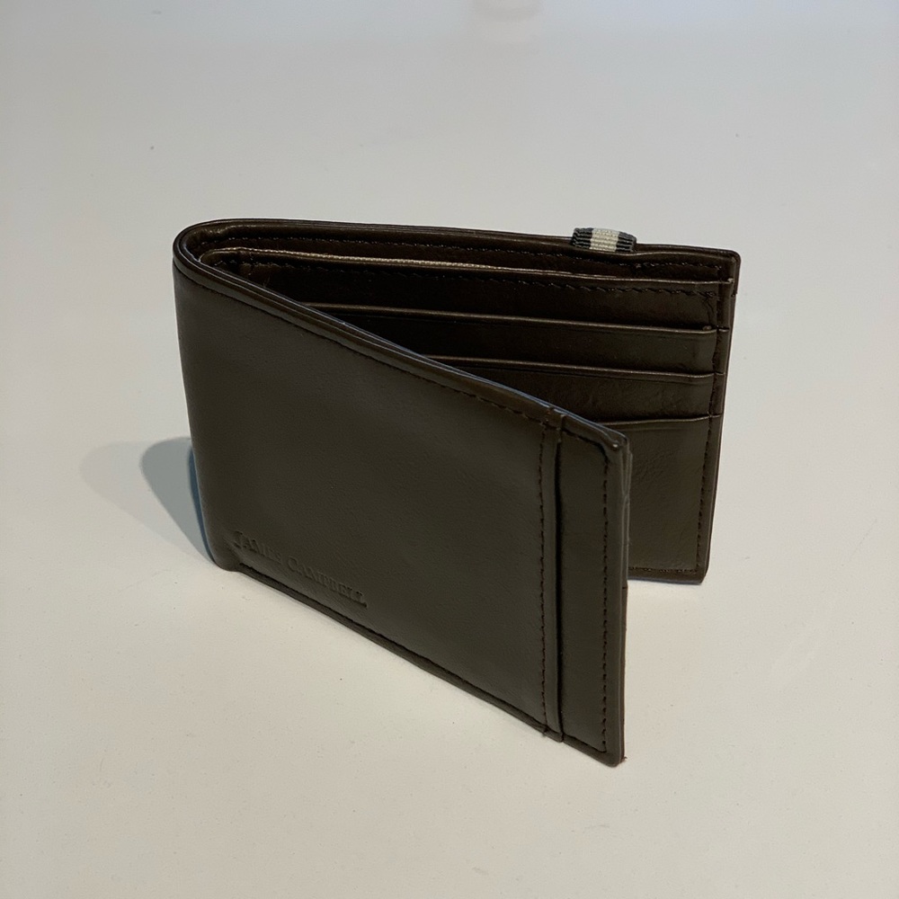 Brown Leather Slim Bifold Wallet